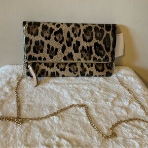 Leopard Print Chain Clutch